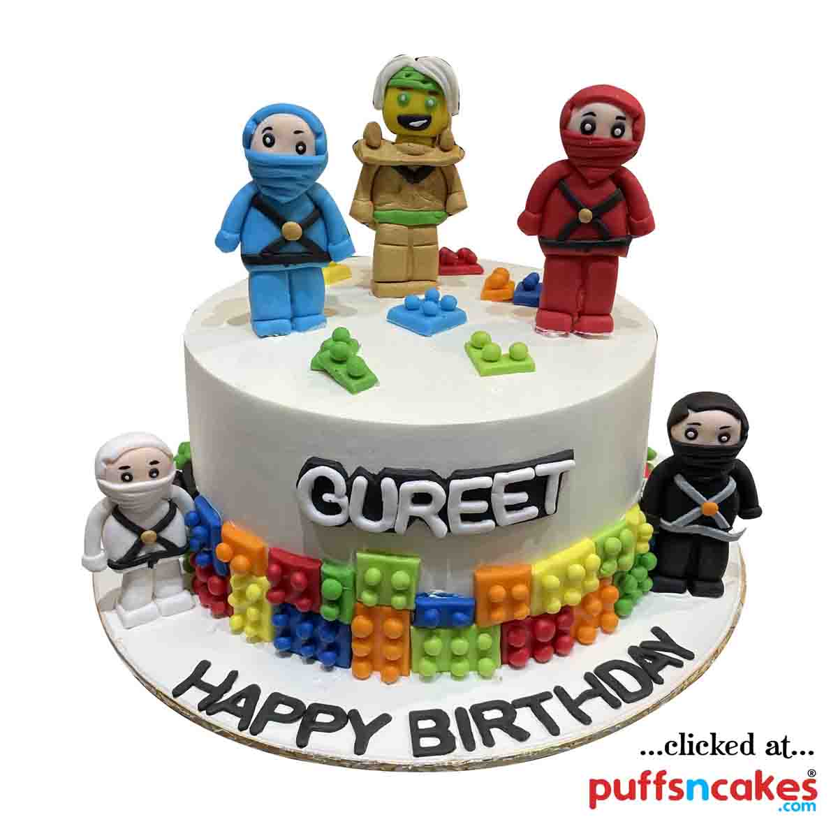 (1690) Lego Theme Semi Fondant Cake